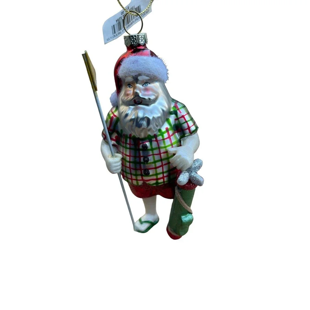 Holiday Lane Sports Golf Santa Ornament 18th hole